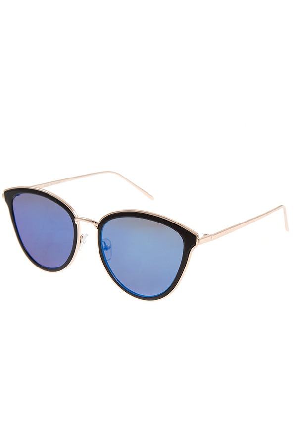 Ladies color lens metal framed sunglasses