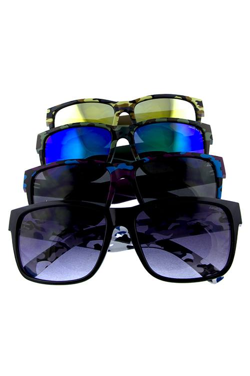 Mens camo boxframe plastic sunglasses