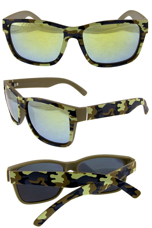 Mens camo boxframe plastic sunglasses