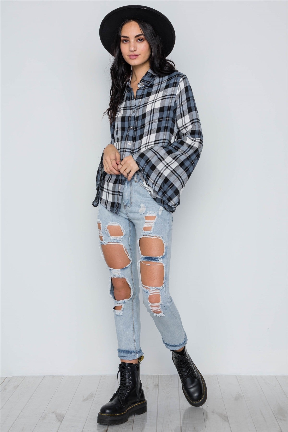 Plaid Button Down Top