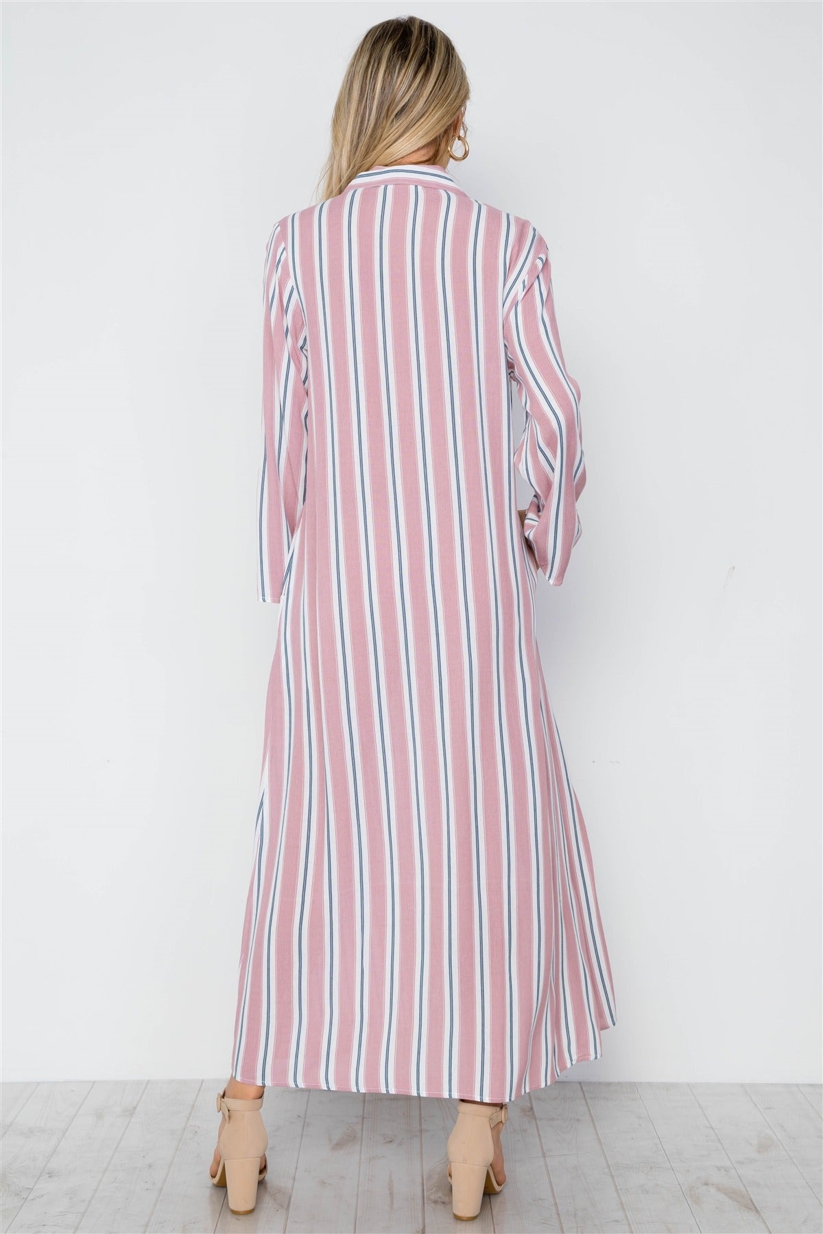 Multi Strip Button Down Maxi