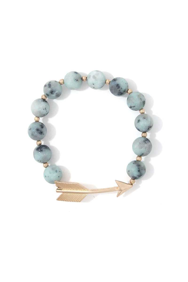 Arrow Charm Beaded Stretch Bracelet