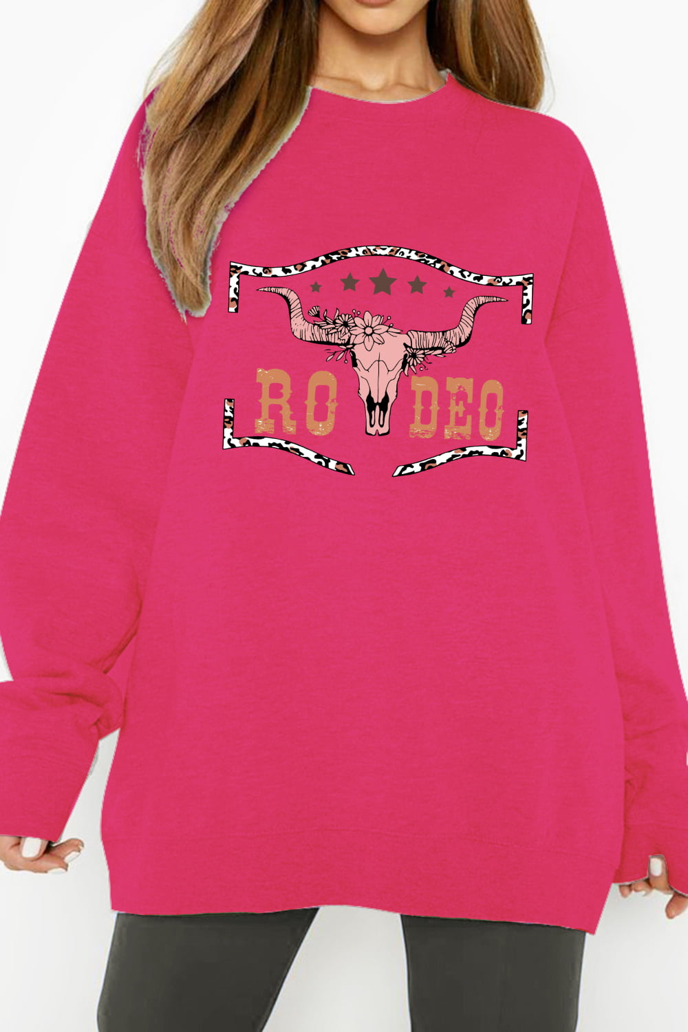 Simply Love Simply Love Full Size Round Neck Dropped Shoulder RODEO Graphic Sweatshirt